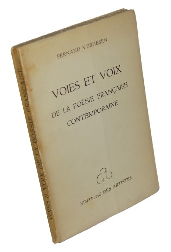 Voies et voix de la poesie francaise contemporaine Verhesen Fernand [AUTOGRAPH / AUTOGRAF]