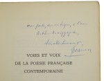 Voies et voix de la poesie francaise contemporaine Verhesen Fernand [AUTOGRAPH / AUTOGRAF]