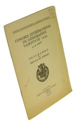 Congres International de Geographie Varsovie 1934 23-31 Aout Programme des Travaux du Congres