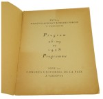 ​XXVI-ty Międzynarodowy Kongres Pokoju w Warszawie Program 25-29 VI 1928 XXVI-ème Congrès Universel de la Paix à Varsovie Programme [1928]