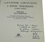 Czynnik liryczny 1980-82 ​Sommer Piotr [AUTOGRAF / LONDYN 1988]