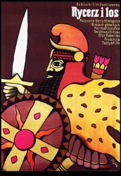 Plakat do filmu Rycerz i los Reż. Boris Kimiagarow Projekt Jerzy Flisak (1978)