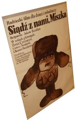 Plakat do filmu Siądź z nami, Miszka Reż. Jakow Bazelian Projekt Maciej Żbikowski (1978)