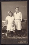 Portret rodzeństwa w bieli Fotografia na kartoniku firmowym Bremen [ca 1885]