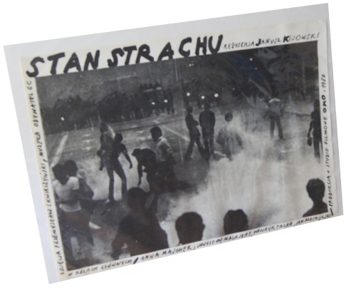 Plakat do filmu Stan strachu Reż. Janusz Kijowski Fot. Przemysław Skwirczyński (1989)