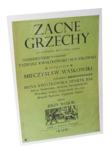 Plakat do filmu Zacne grzechy Reż. Mieczysław Waśkowski Projekt Marek Freudenreich (1963)