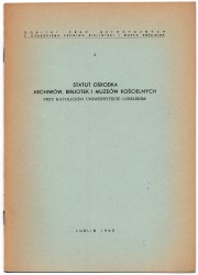 Statut Ośrodka Archiwów, Bibliotek i Muzeów Kościelnych﻿ [1960]