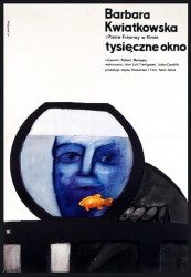 Plakat do filmu Tysięczne okno Reż. Robert Menegoz Projekt Witold Janowski (1965)     