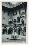 Kraków Dziedziniec Bibl. Jagiell. z pomnikiem Mikołaja Kopernika pocztówka [przed 1939]
