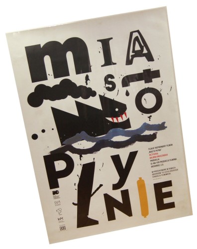 Plakat filmowy Miasto płynie Reż. Balbina Bruszewska Proj. Mariusz Andryszczyk (2017)