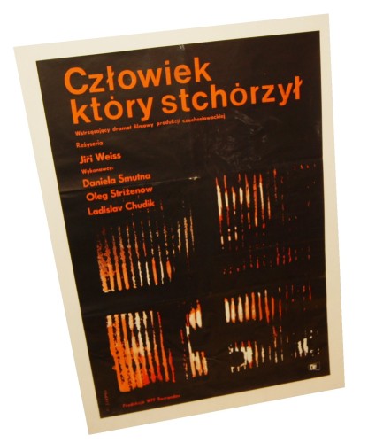 Plakat do filmu Człowiek który stchórzył Reż. Jiri Weiss Projekt Rosław Szaybo (1961)