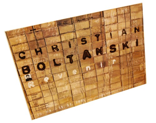 Plakat wystawowy Revenir Christian Boltanski Centrum Sztuki Współczesnej Zamek Ujazdowski Warszawa Projekt Maciej Buszewicz (2001)
