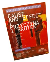 Plakat wystawowy Przyczyna i skutek Jane Atfield Cottrel Vermeulen [et al.] Centrum Sztuki Współczesnej Warszawa (2001)