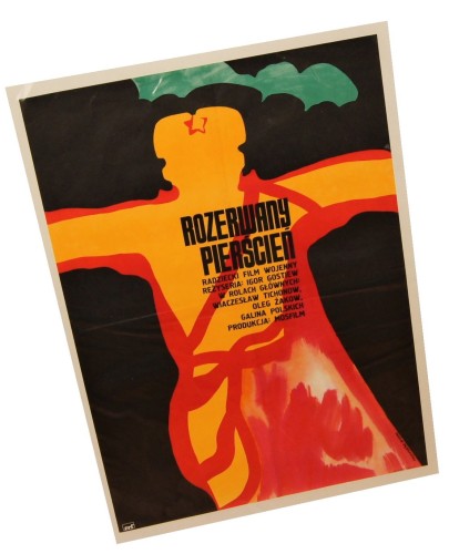 Plakat do filmu Rozerwany pierścień Reż. Igor Gostiew Projekt Andrzej Onegin-Dąbrowski (1975)