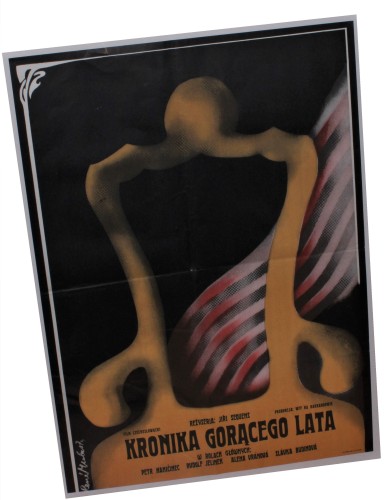Plakat do filmu Kronika gorącego lata Reż. Jiri Sequens Projekt Rene Mulas (1974)