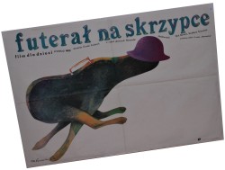 Plakat do filmu Futerał na skrzypce Reż. Gunter Friedrich Projekt Marian Nowiński (1986)