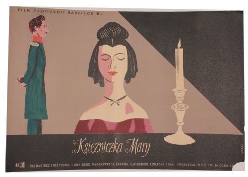 Plakat do filmu Księżniczka Mary Reż. Isidor Annienski Projekt Jerzy Flisak (1955)