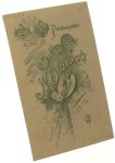 Portret kobiety, popiersie w okręgu, włosy upięte, suknia biała, aksamitka na szyi Fotografia na tekturce firmowej / odbitka srebrowożelatynowa (Kijów ca 1900 N. Ouzemsky)