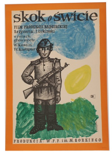 Plakat do filmu Skok o świcie Reż. Iwan Łukinski Projekt Jan Młodożeniec (1960)