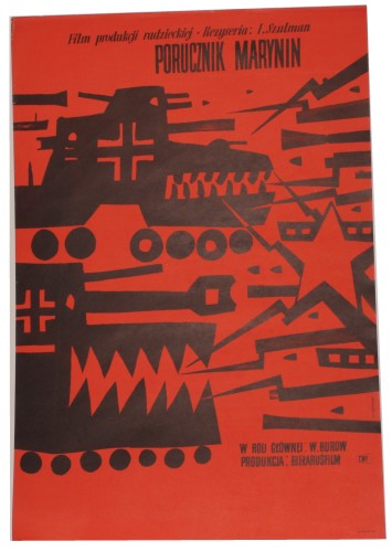 Plakat do filmu Porucznik Marynin Reż. Iosif Szulman Projekt Marian Stachurski (1961)