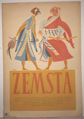 Plakat do filmu Zemsta Reż. Antoni Bohdziewicz, Bohdan Korzeniewski Proj. Władysław Daszewski (1957)