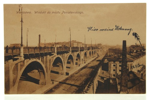 Warszawa Wiadukt do mostu Poniatowskiego [Powiśle][pocztówka ca 1916]