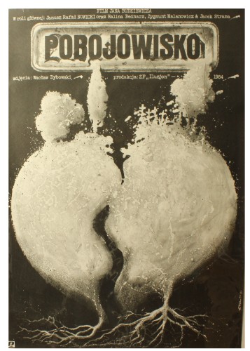 Plakat do filmu Pobojowisko Reż. Jan Budkiewicz Projekt Jakub Erol (1984)
