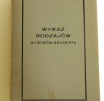 Wykaz rodzajów wyrobów Gevaerta [katalog produktów / lata 30.]