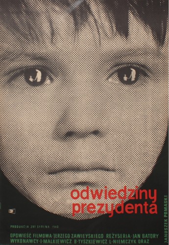 Plakat do filmu Odwiedziny prezydenta Reż. Jan Batory Projekt Maciej Hibner (1961)