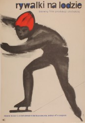 Plakat do filmu Rywalki na lodzie Reż. Zhaodi Wu Projekt Jerzy Cherka (1961)  