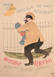 Plakat filmowy Zestaw filmów radzieckich wg nowel A. Czechowa Nieprawe dziecko etc. Projekt Marek Rudnicki (1955)