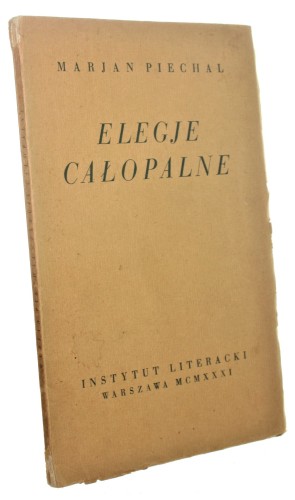Elegje całopalne Piechal Marian (1931)