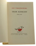 Zegar słoneczny Parandowski Jan projekt obwoluty Jan Młodożeniec [1963]