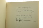 Poesie Verticale II Roberto Juarroz [AUTOGRAF TŁUMACZA/ z księgozbioru Julii Hartwig / 1965]