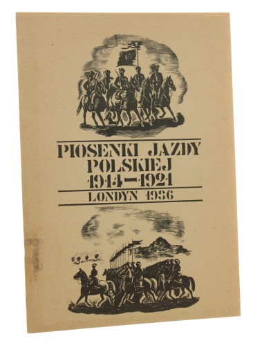 Piosenki Jazdy Polskiej 1914-1921 okładka, drzeworyty Stanisław Ostoja-Chrostowski [Londyn 1986]