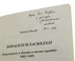 Sodalicium sacrilegii Pitagorejczycy w Rzymie w okresie republiki Fakty i mity Danuta Musiał [autograf] (1998)