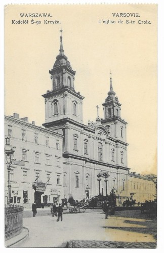 Kościół św. Krzyża Warszawa Chlebowski i S-ka [pocztówka, ca 1910]