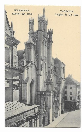 Kościół św. Jana Warszawa Chlebowski i S-ka [pocztówka, ca 1910]