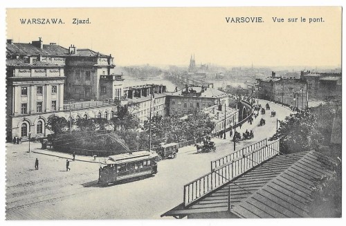 Zjazd [Zamek Królewski] Warszawa Chlebowski i S-ka [pocztówka, ca 1910]