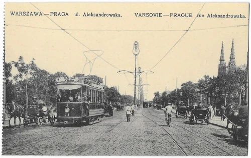 Ulica Aleksandrowska Warszawa - Praga Chlebowski i S-ka [pocztówka, ca 1910]