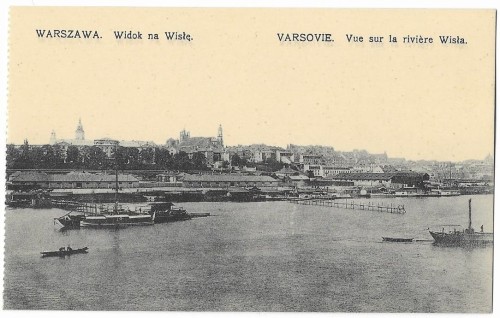 Widok na Wisłę Warszawa Chlebowski i S-ka [pocztówka, ca 1910]