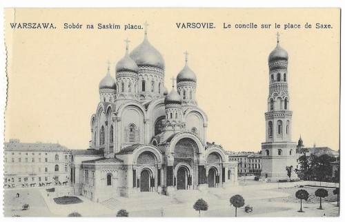 Sobór na Saskim Placu [Plac marszałka Józefa Piłsudskiego] Warszawa Chlebowski i S-ka [pocztówka, ca 1910]