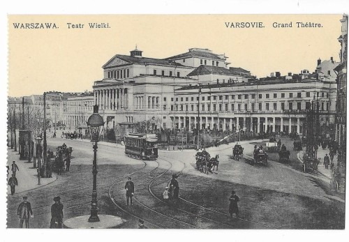 Teatr Wielki [Plac Teatralny] Warszawa Chlebowski i S-ka [pocztówka, ca 1910