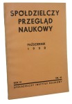 Spółdzielczy Przegląd Naukowy październik 1938 rok XI nr 10