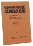 Meander Miesięcznik poświęcony kulturze świata starożytnego rok V 1950 zeszyt 2