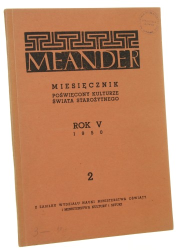 Meander Miesięcznik poświęcony kulturze świata starożytnego rok V 1950 zeszyt 2