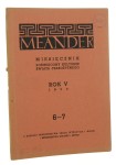 Meander Miesięcznik poświęcony kulturze świata starożytnego rok V 1950 zeszyt 6-7