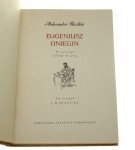 Eugeniusz Oniegin Puszkin Aleksander Przeł. Adam Ważyk Ilustr. J. M. Szancer [AUTOGRAF / 1954]