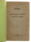 Studia o gusłach czarach zabobonach i przesądach ludowych T. I-II  [Berwiński Ryszard Wincenty] (1862)