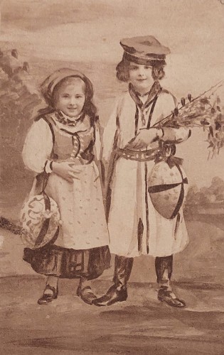 Wesołego Alleluja [Wielkanoc] Karta okolicznościowa [pocztówka / przed 1939]